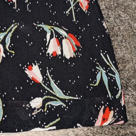 Rebecca Taylor Long Sleeve Button Front Tie Waist Floral Print Dress Women's 8 - Picture 7 of 11